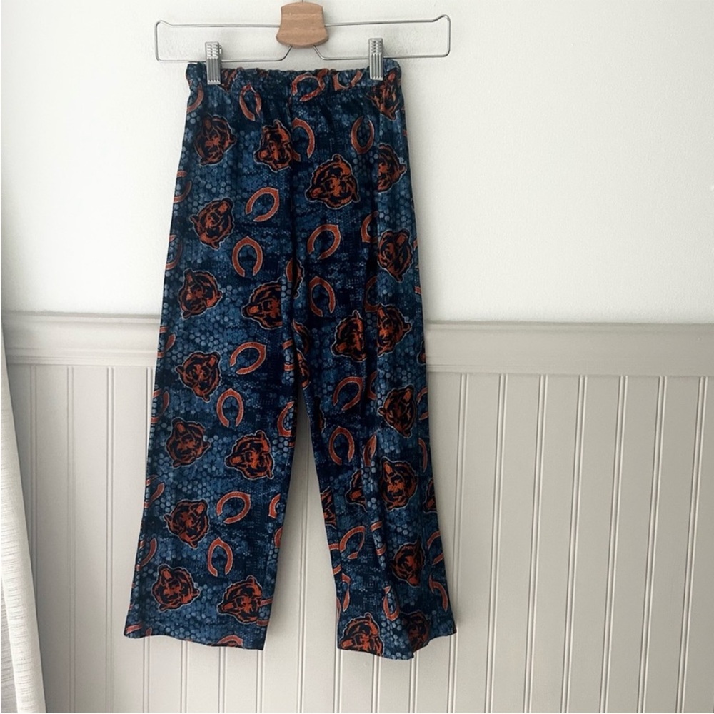 Team Apparel Chicago Bears Blue and Orange Football Pajama Bottoms Boys Medium